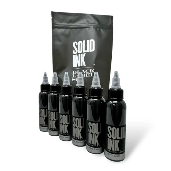 Solid Ink Grey Wash Set 6x - 1 oz (Includes Lining and Heavy Black)